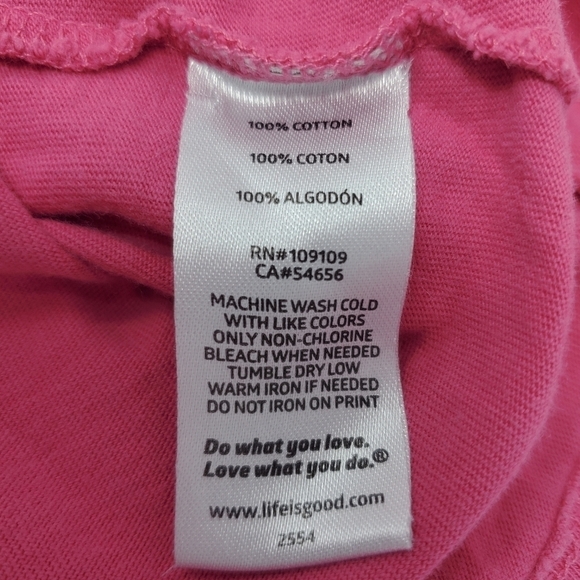 LIFE IS GOOD SUNDAY FUNDAY HOT PINK SHORT SLEEVE T-SHIRT CRUSHER TEE WOMEN XL - Picture 11 of 11
